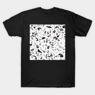 Terrazzo style in monochromatic black, white and grey - AFP22-03-ai T-Shirt